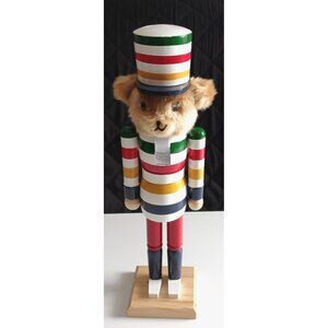 HBC Hudson’s Bay Stripes Wood Nutcracker 14” **NEW** Canada The Bay